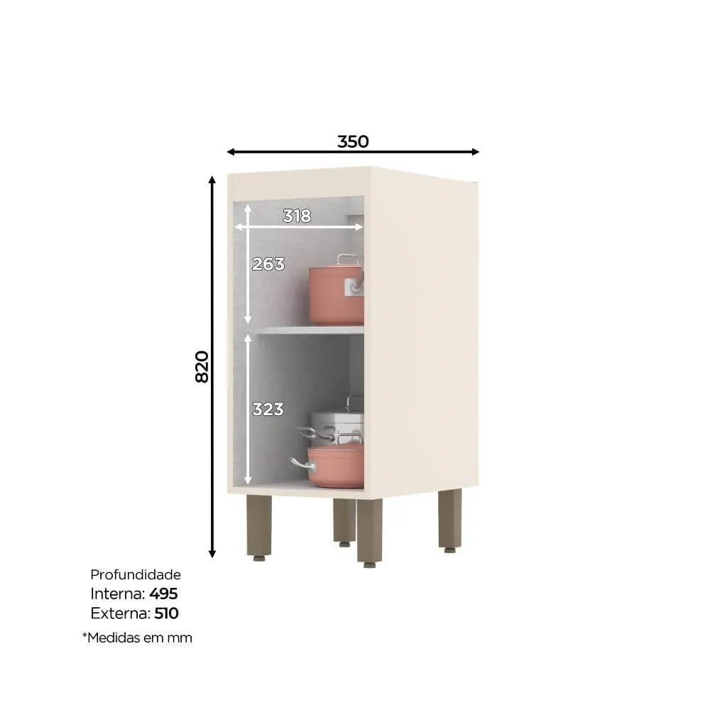 Balcão 35CM Henn 1 Porta Connect C61-139 Off White SE