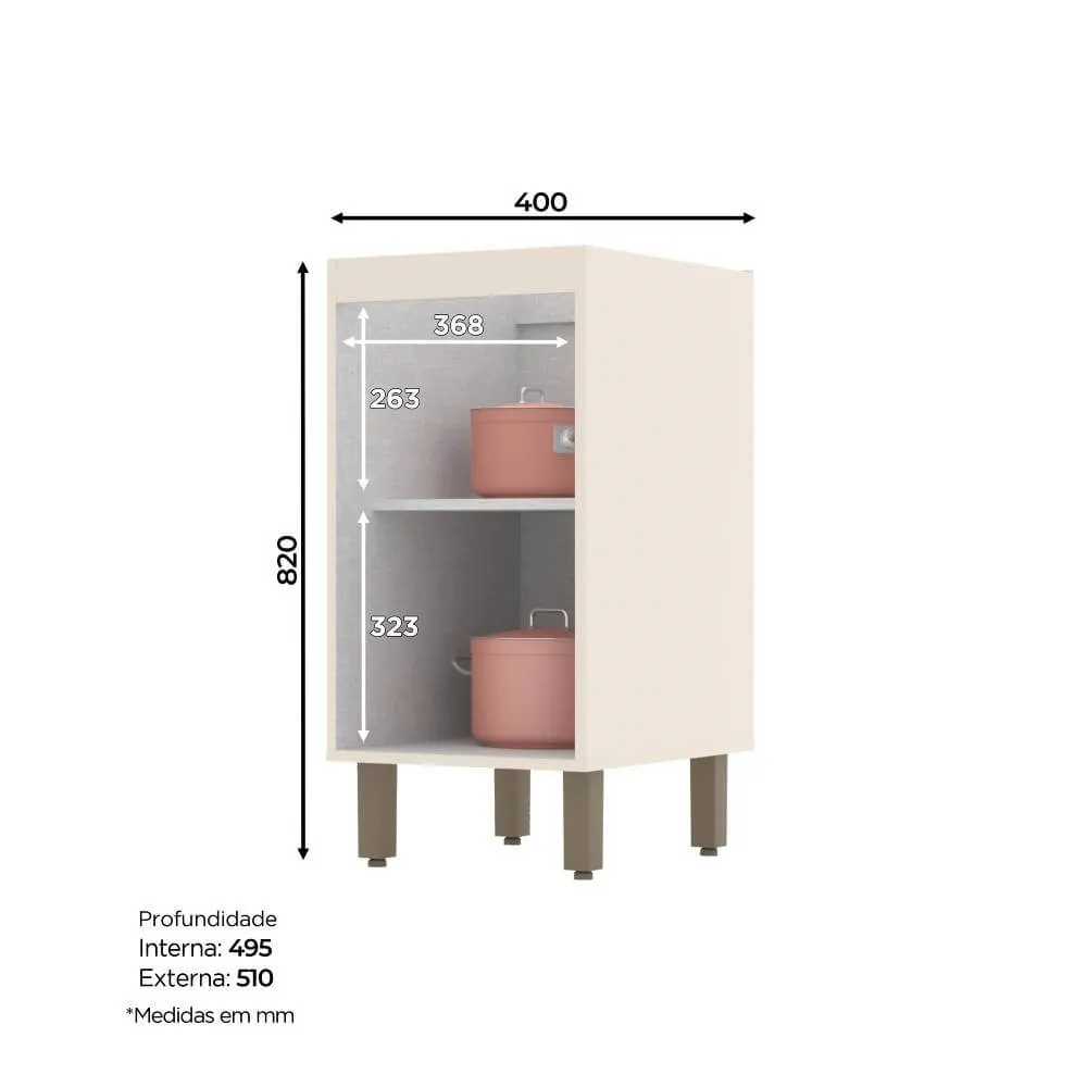 Balcão 40CM Henn 1 Porta Connect C62-139 Off White SE