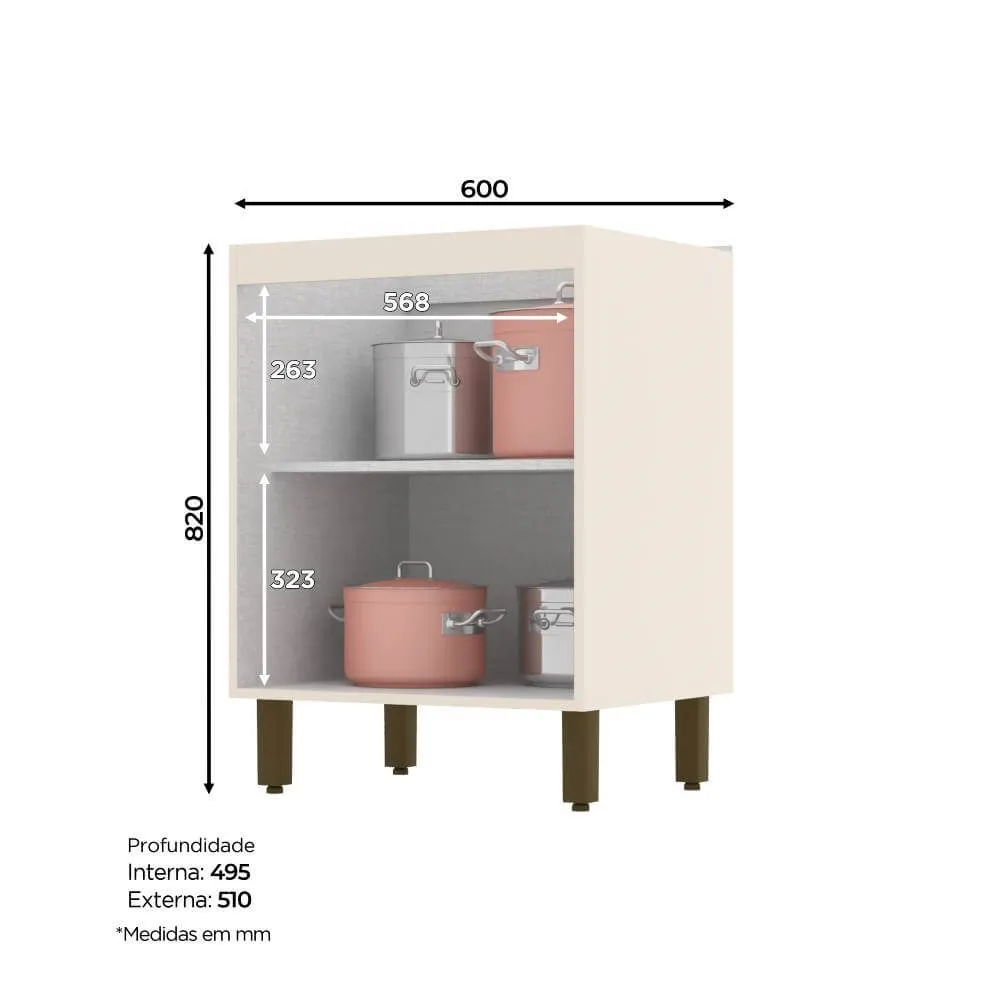 Balcão 60CM Henn 2 Portas Connect C78-139 Off White SE