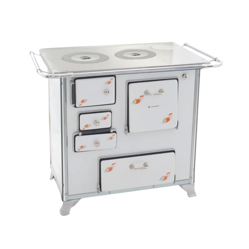 Fogão a Lenha Nº 2 Venâncio Gabinete 28725 Branco Estampado Flor Saída à Direita