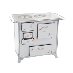 Fogão a Lenha Nº 2 Venâncio Gabinete 28725 Branco Estampado Flor Saída à Direita