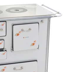 Fogão a Lenha Nº 2 Venâncio Gabinete 28725 Branco Estampado Flor Saída à Direita