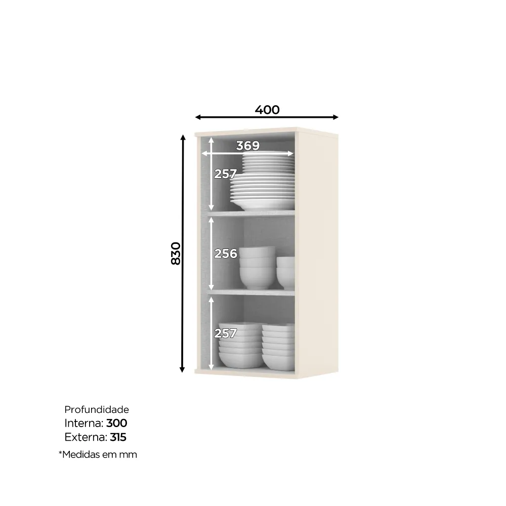 Aéreo 40CM Henn 1 Porta Connect C81-139 Off White SE