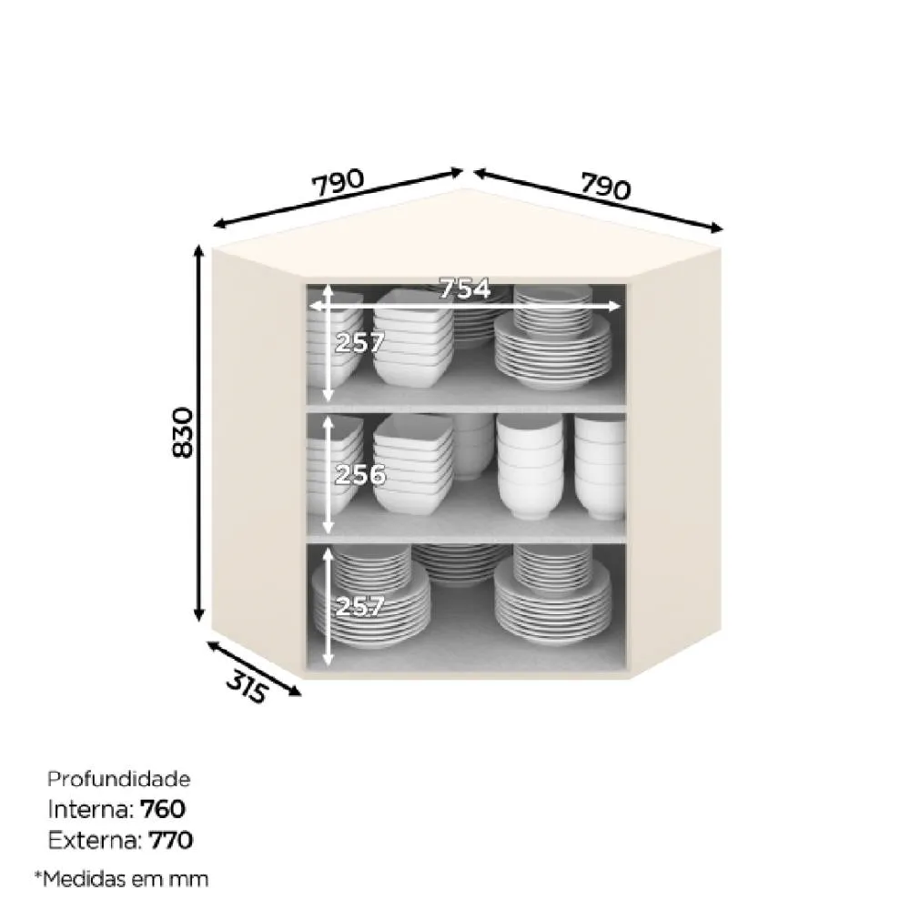 Aéreo 79CM Henn 2 Portas Connect C83-139 Off White SE