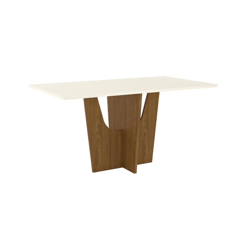 Mesa de Jantar 6 Lugares Henn Vértice SC36-127 com Tampo Nature/Off White SE