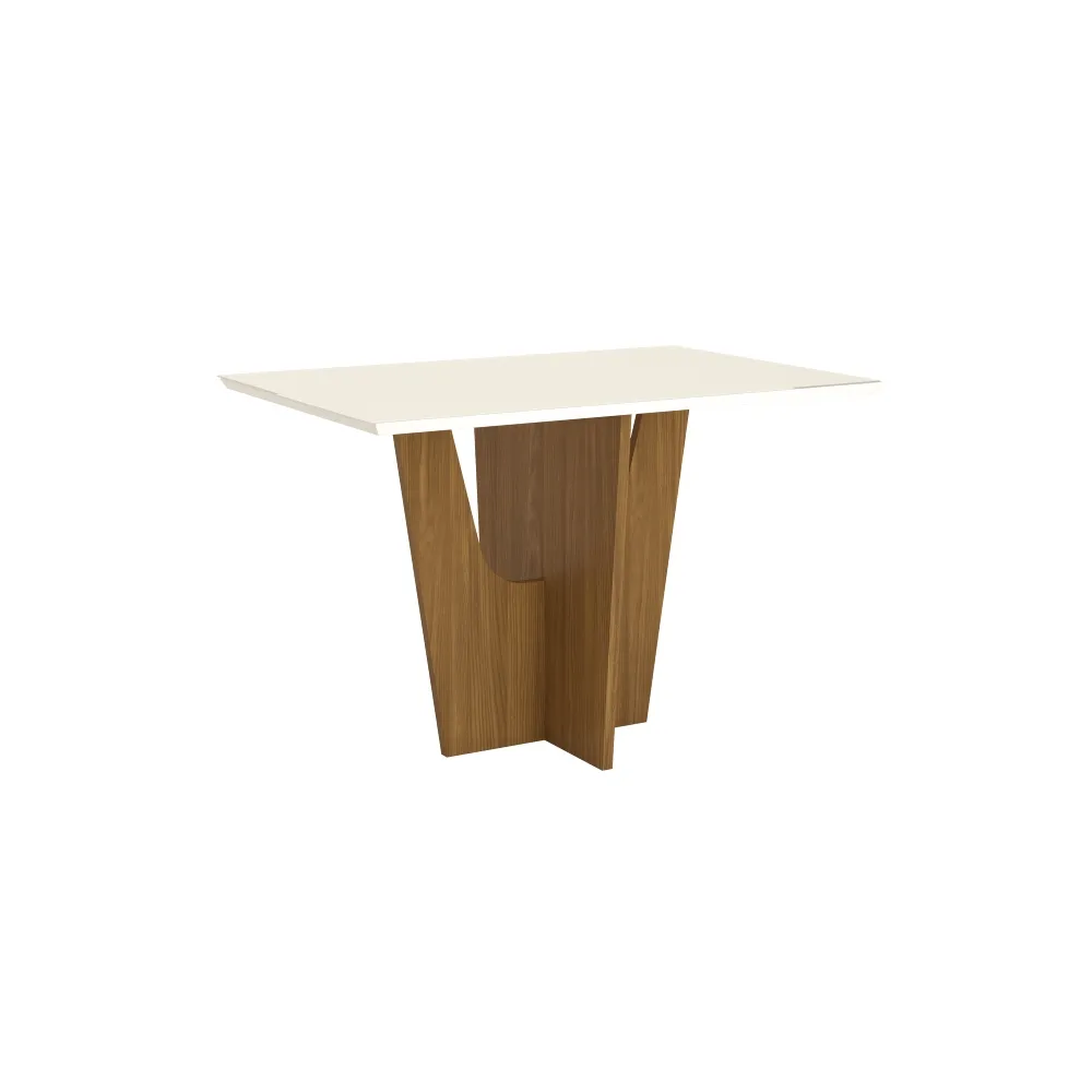 Mesa de Jantar 4 Lugares Henn Vértice SC40-127 Tampo de Vidro Nature/Off White SE