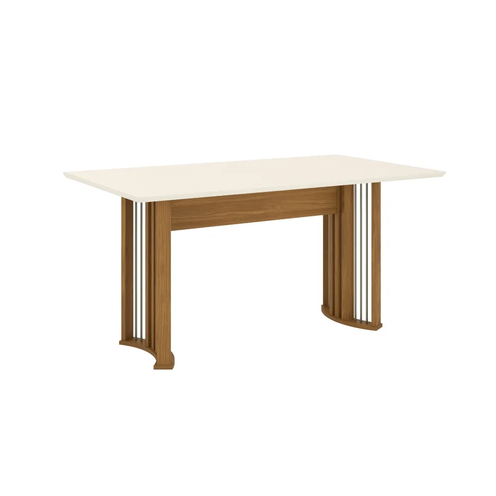 Mesa de Jantar 6 Lugares Henn Ísis SC64-127 com Tampo Nature/Off White SE