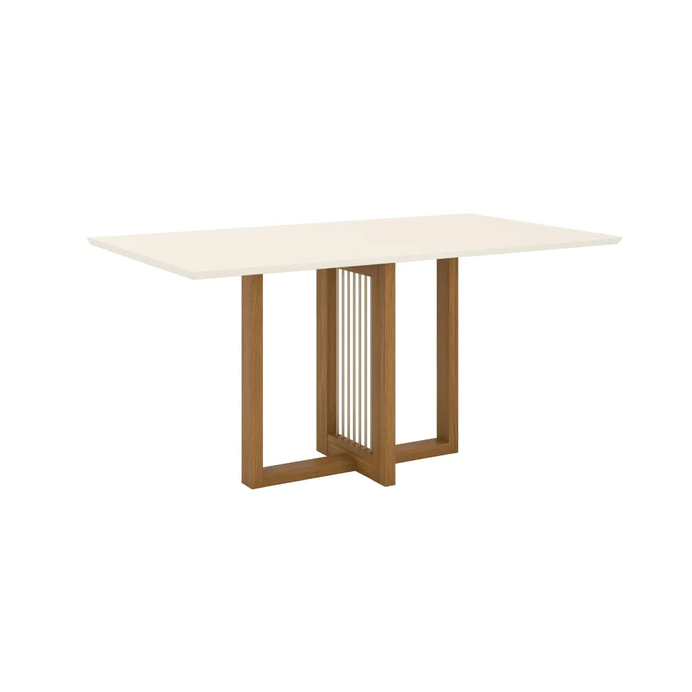 Mesa de Jantar 6 Lugares Henn Natalí SC72-127 com Tampo Nature/Off White SE