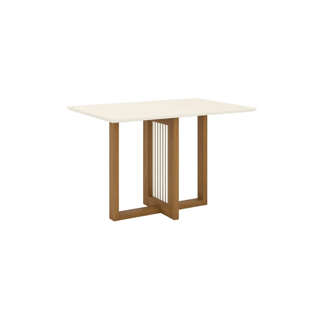 Mesa de Jantar 4 Lugares Henn Natalí SC75-127 com Tampo Nature/Off White SE