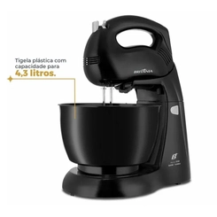 Batedeira 500W 4 Velocidades + Turbo 4,3L Britânia Pérola Preta