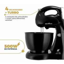Batedeira 500W 4 Velocidades + Turbo 4,3L Britânia Pérola Preta