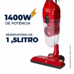 Aspirador Vertical 1.400W Filtro Ciclone Britânia BAS1500V Vermelho