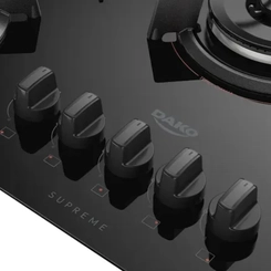 Cooktop 5 Bocas Dako Supreme com Tripla Chama Preto Bivolt