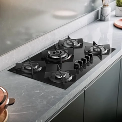 Cooktop 5 Bocas Dako Supreme com Tripla Chama Preto Bivolt