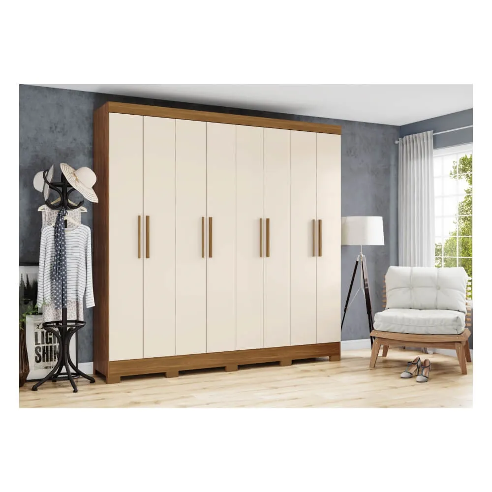 Guarda-Roupa 8 Portas Henn Briz B51-127 4 Gavetas Nature/Off White SE