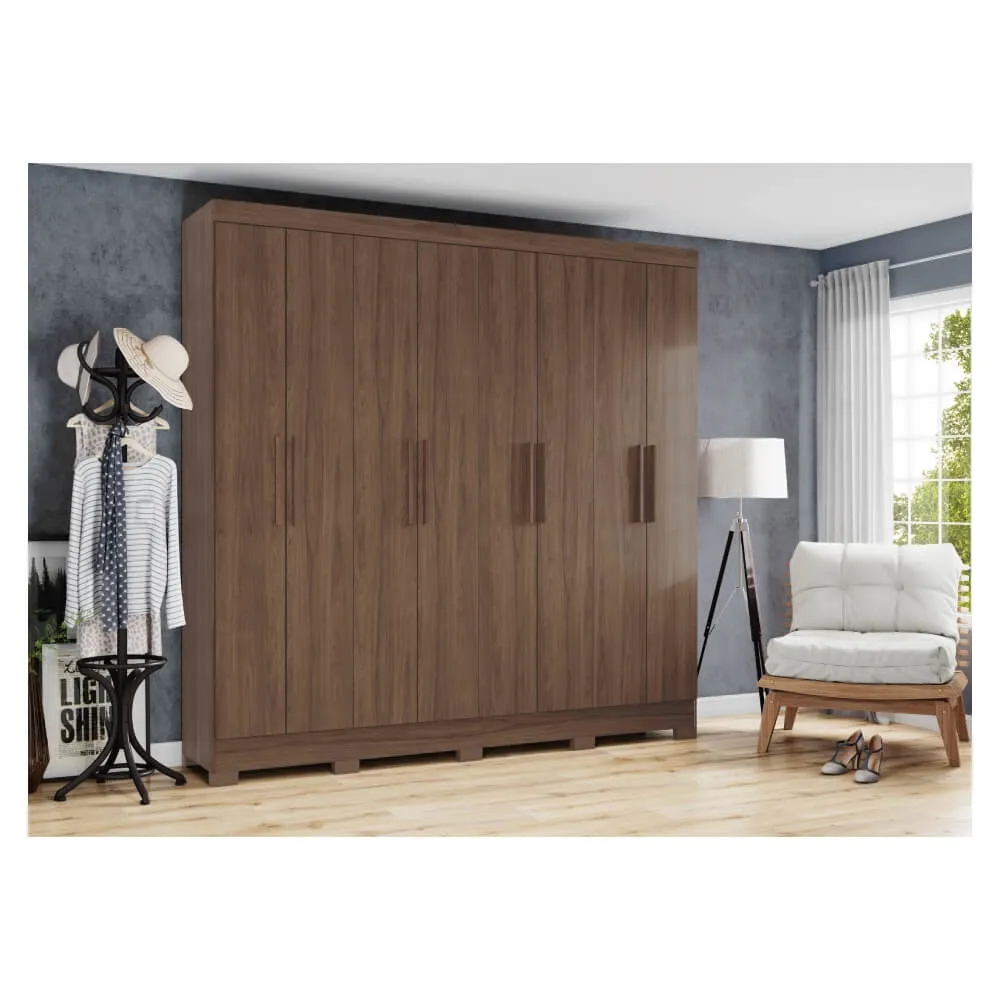 Guarda-Roupa 8 Portas Henn Briz B51-130 4 Gavetas Castanho HP SE