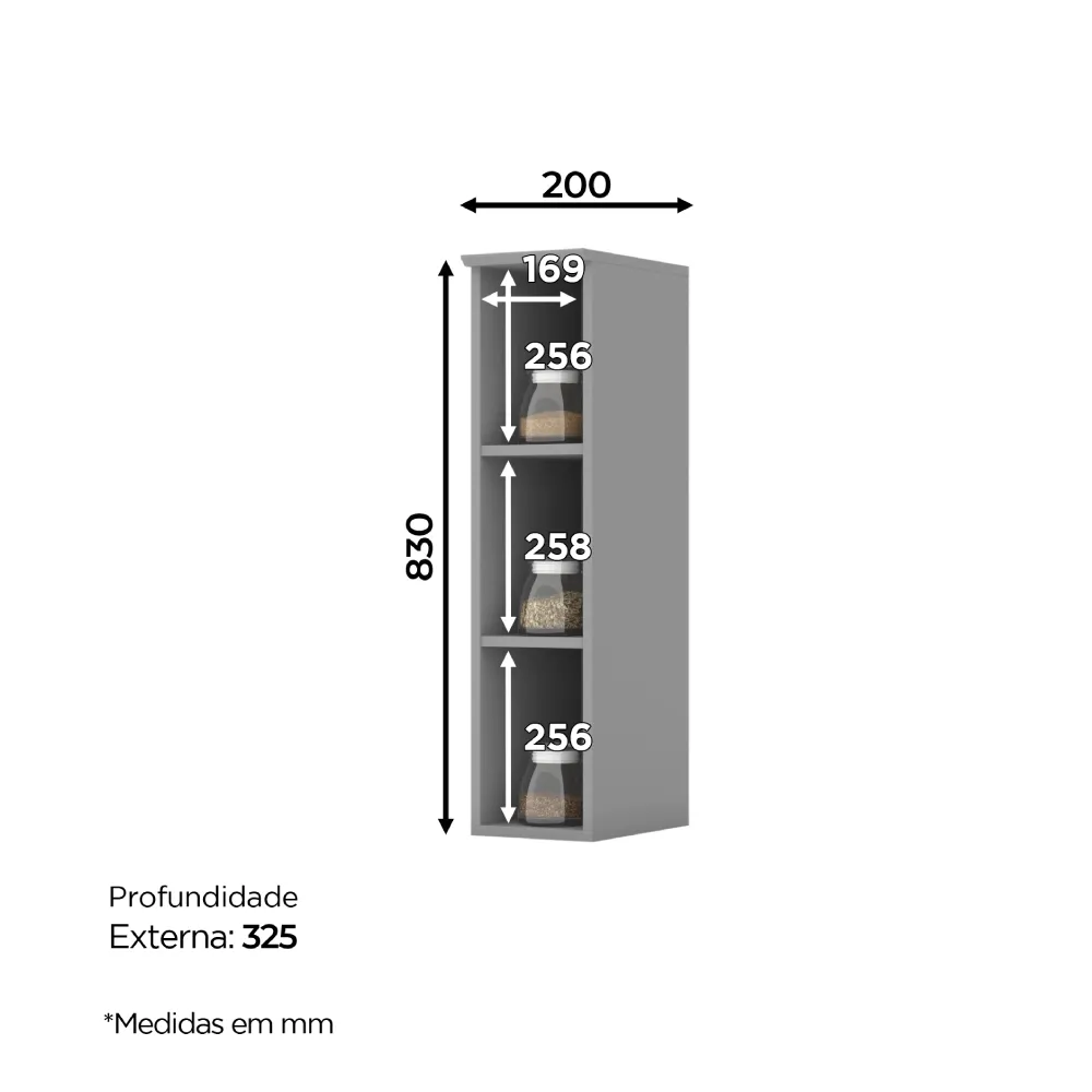 Aéreo 20CM Henn Americana C360-131 Cinza SE