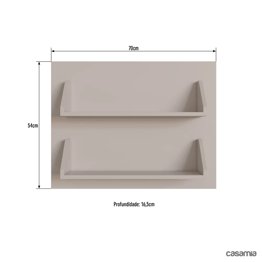 Aéreo Painel 2 Prateleiras 70CM Casamia One 37470003 Cinnamon SE