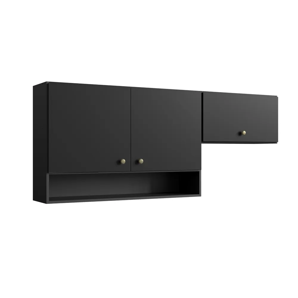 Aéreo 3 Portas 170CM Casamia Atena 5800004 Preto Onix SE