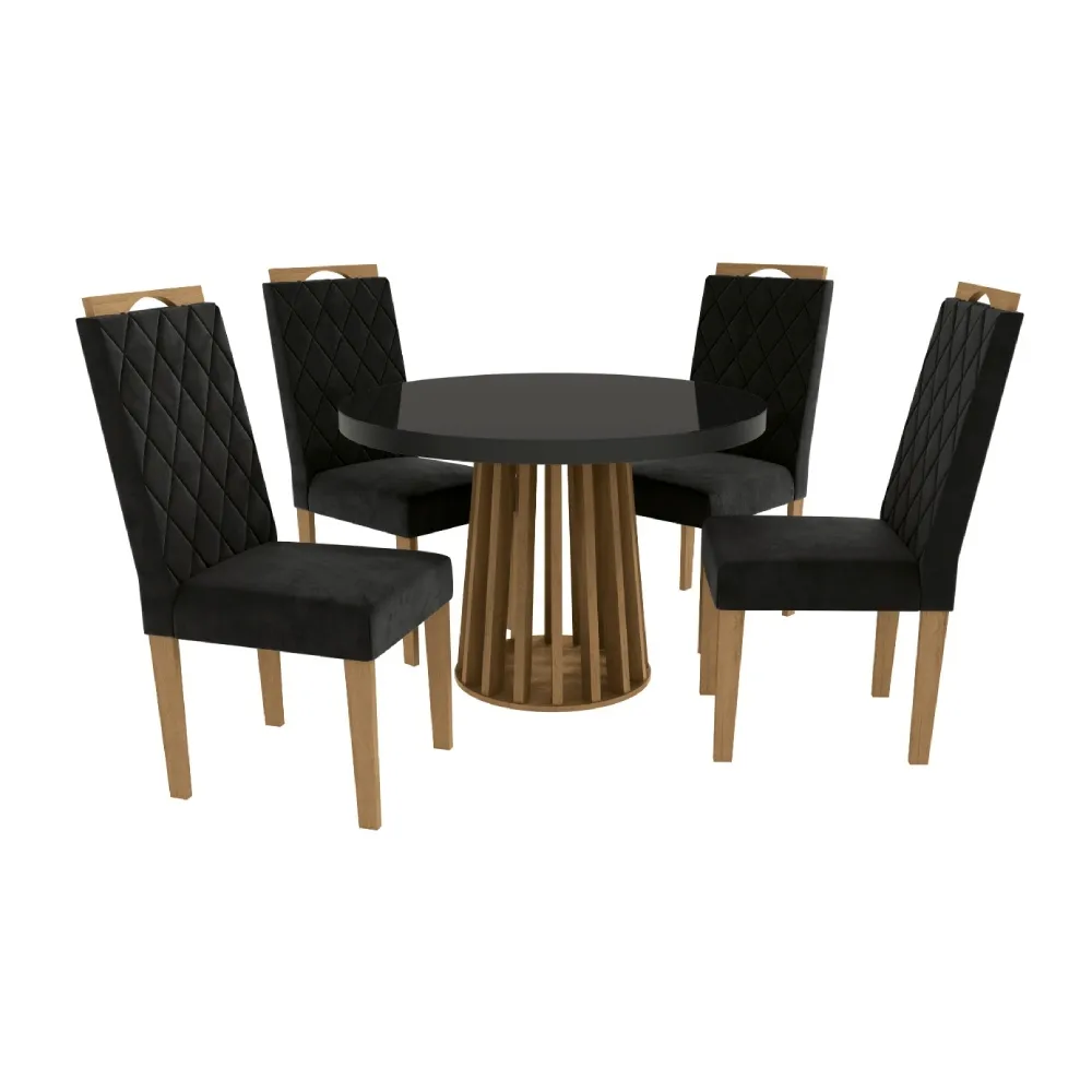 Conjunto de Mesa com 4 Cadeiras Kappesberg CSJ1251EA-A038 Freijó SE