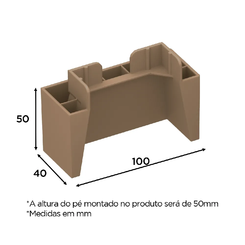 Kit Pés de Madeira para Móveis Henn O910-198 Jequitibá Brilho SE