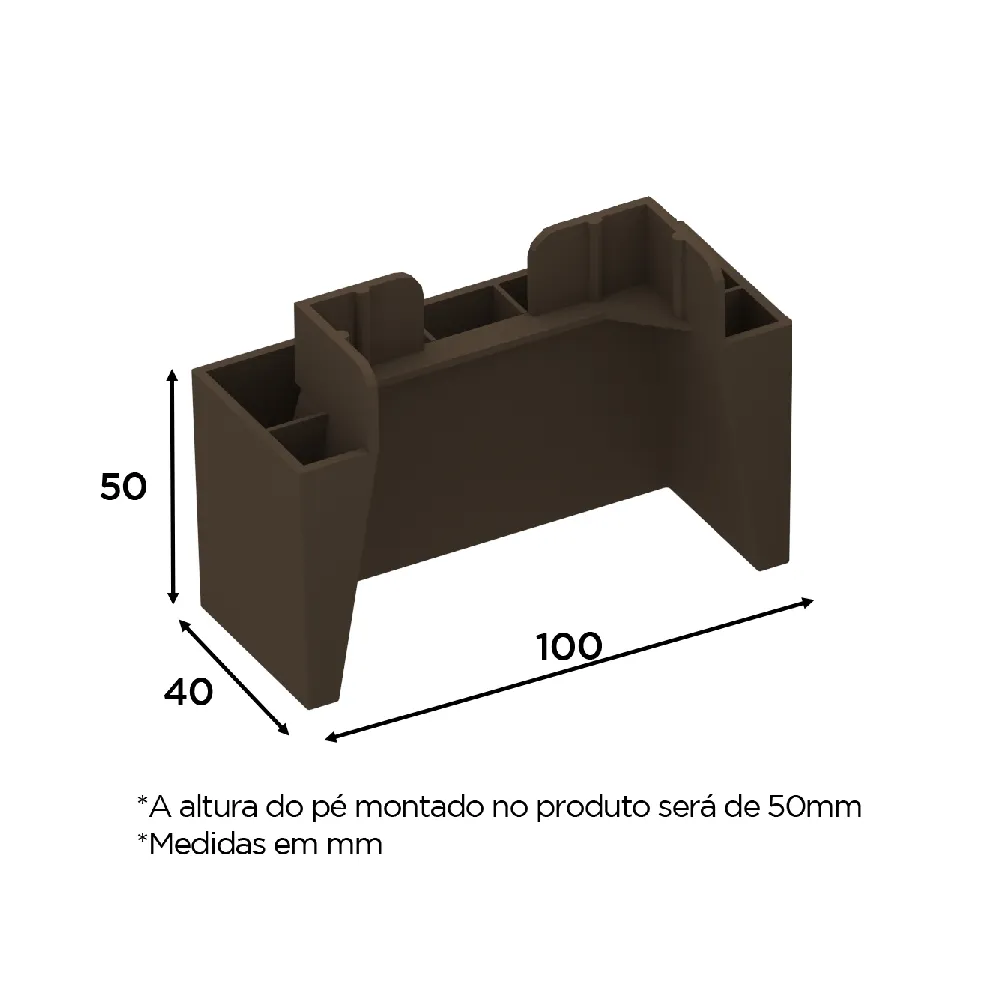 Kit Pés de Madeira para Móveis Henn O910-130 Castanho HP SE