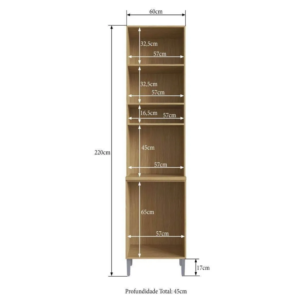 Torre Quente Casamia Gaia 1810001 Microondas 1 Gaveta Louro Freijó/Off White SE