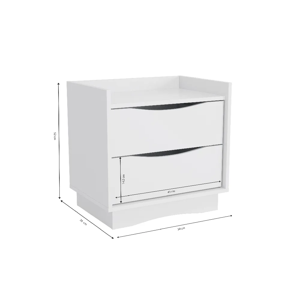 Mesa de Cabeceira Kappesberg M261-BR 2 Gavetas Branco SE