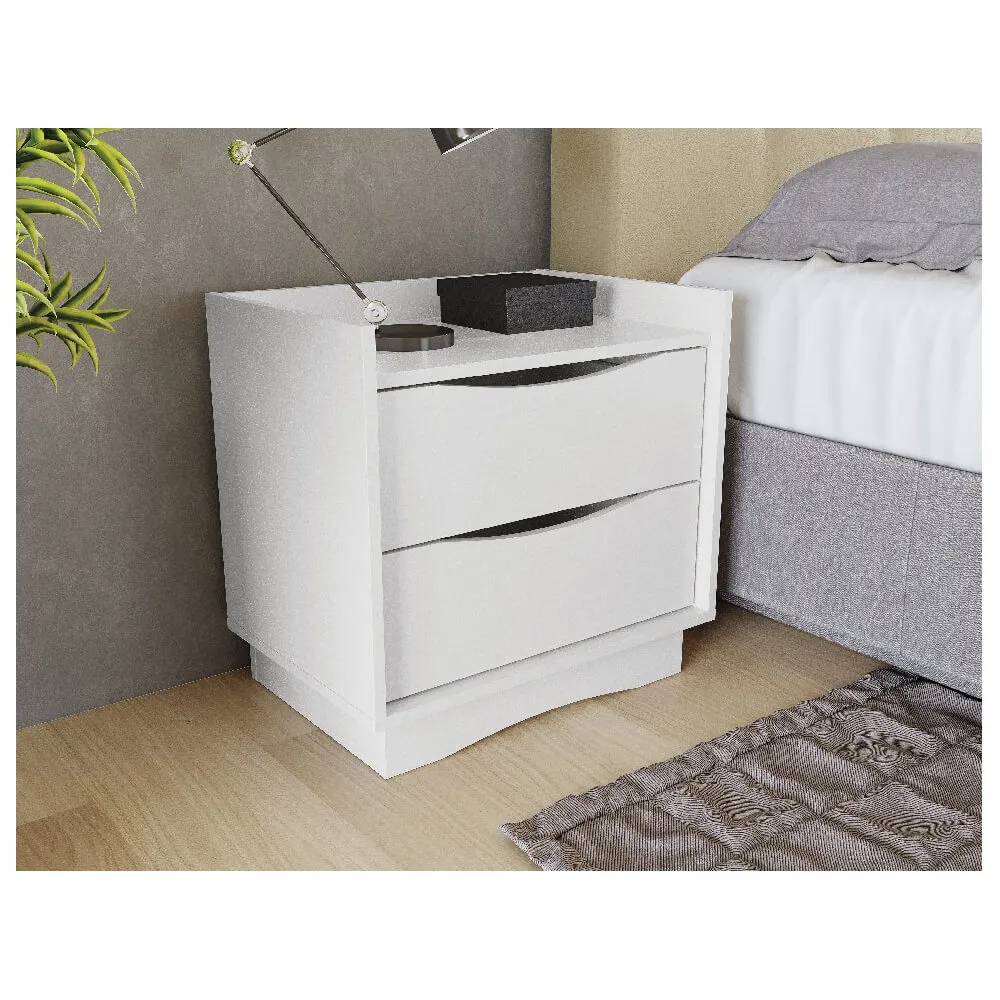 Mesa de Cabeceira Kappesberg M261-BR 2 Gavetas Branco SE