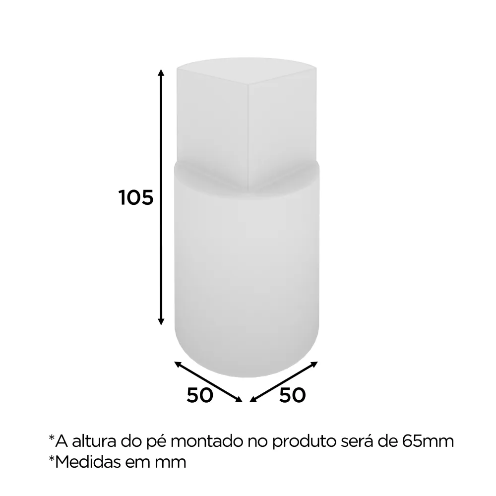 Kit Pés de Madeira para Móveis Henn O910-131 Branco SE