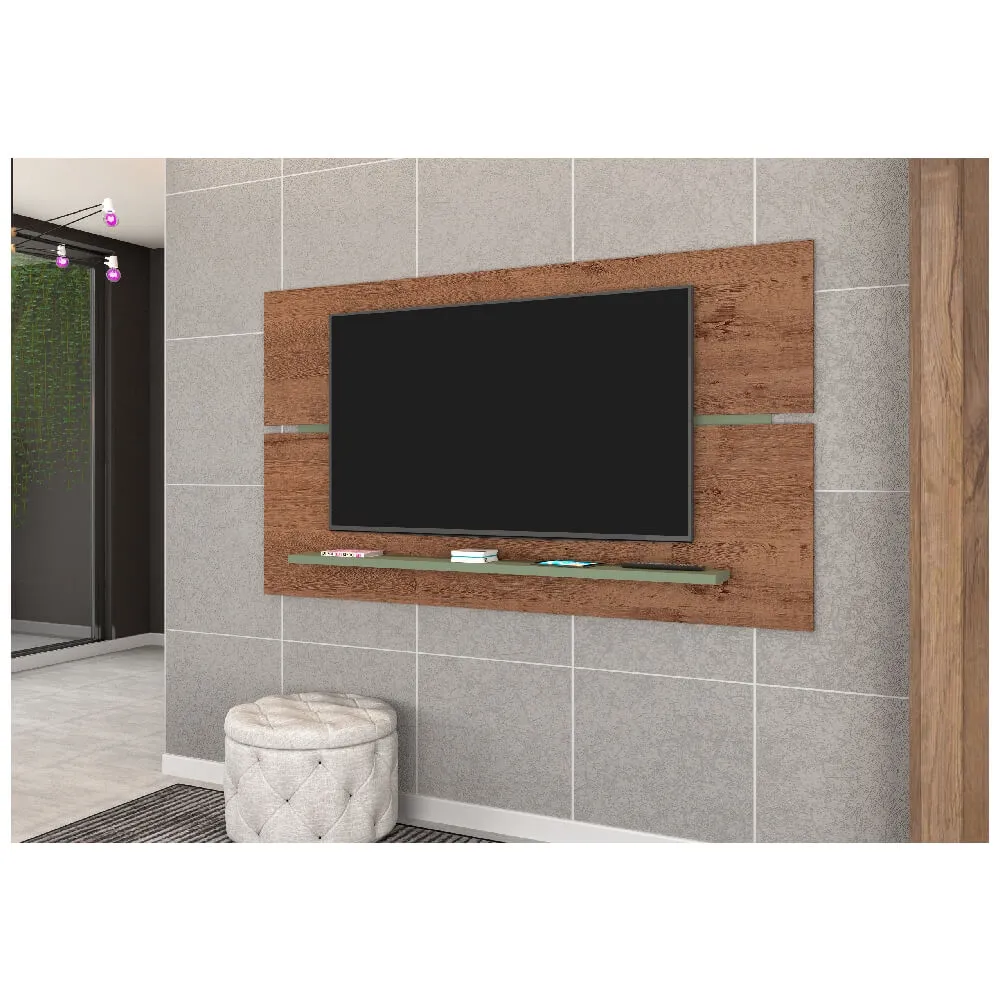 Painel para TV até 55" Atualle Roma 1385R464 com Prateleira Freijo Rustico/Green Fosco