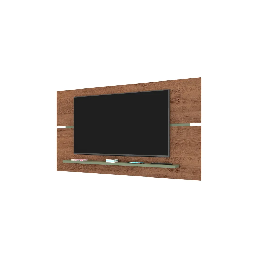 Painel para TV até 55" Atualle Roma 1385R464 com Prateleira Freijo Rustico/Green Fosco