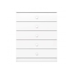 Cômoda Infantil Henn Bala de Menta 5 Gavetas Branco