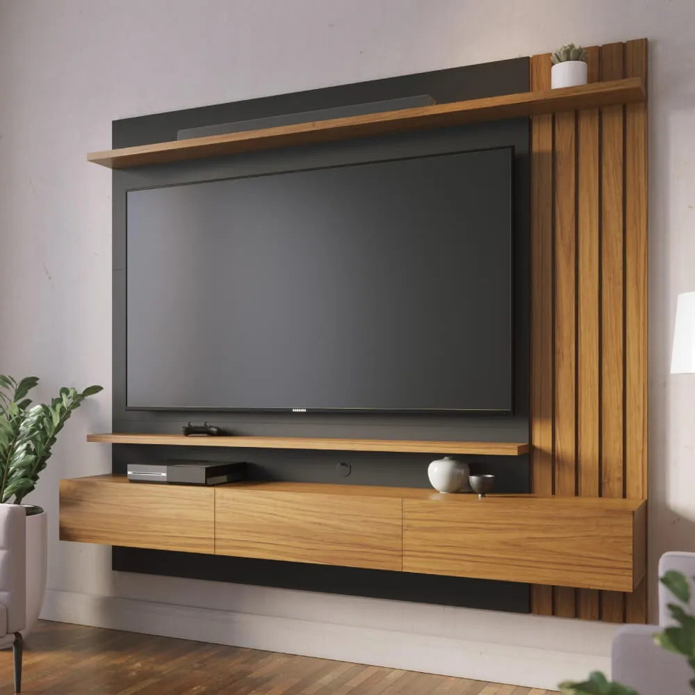 Home para TV até 70" Colibri Juriti 1.8 2 Portas Noce Milano/Calacatta SE