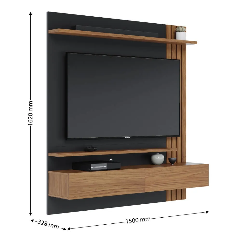 Home para TV até 65" Colibri Juriti 1.5 2 Portas Noce Milano/Calacatta SE