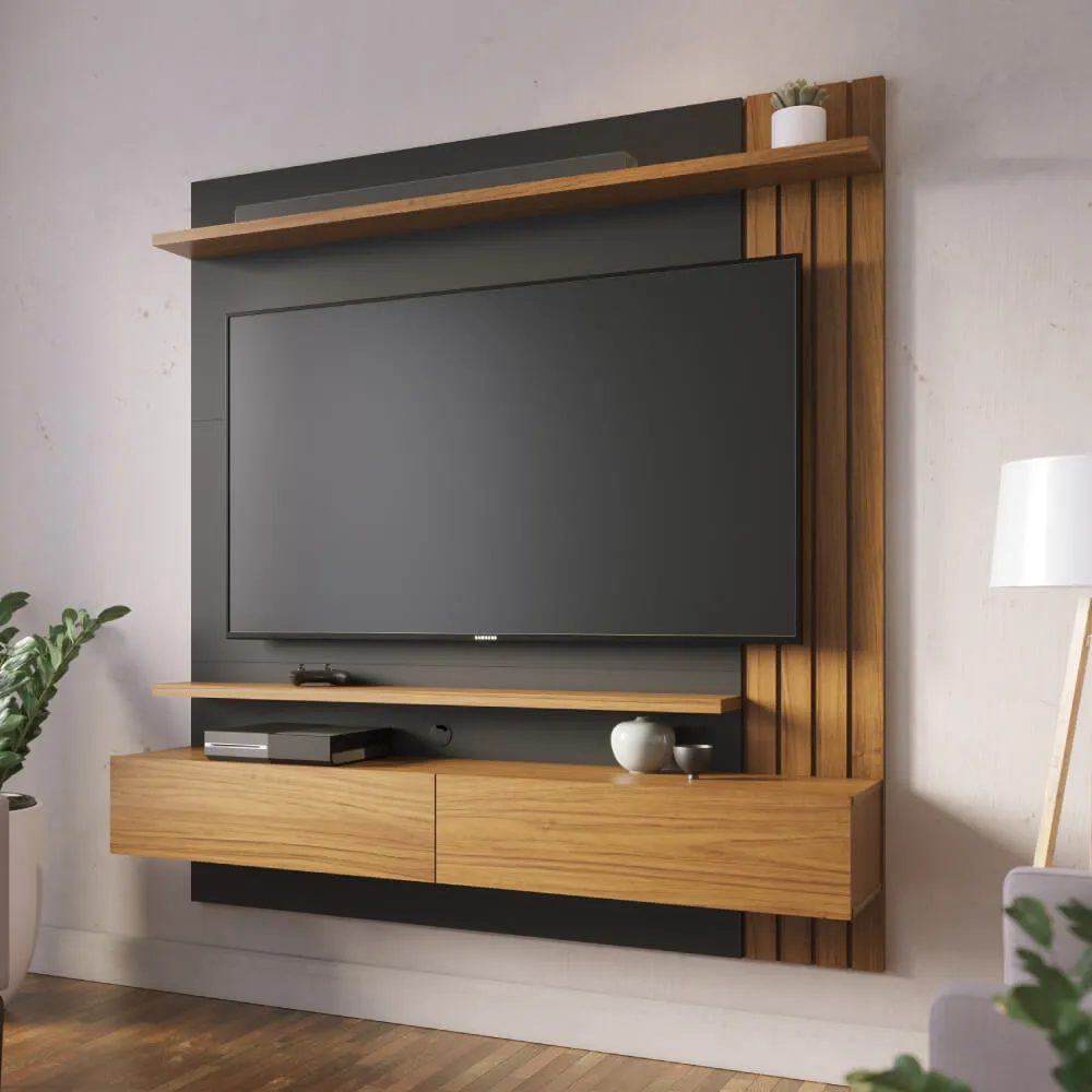 Home para TV até 65" Colibri Juriti 1.5 2 Portas Noce Milano/Calacatta SE