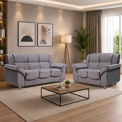 Sofá 2 e 3 Lugares Bressiani Berlim Veludo Cinza