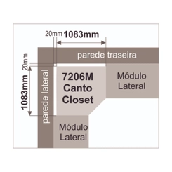Guarda-Roupa de Canto Closet 2 Portas Castro 7206M Duna/Line SE
