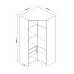 Guarda-Roupa de Canto Closet 2 Portas Castro 7206M Duna/Line SE