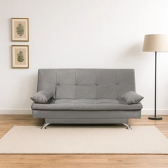 Sofá Vira-Cama 190cm Bressiani Vanessa P735 Cinza Escuro