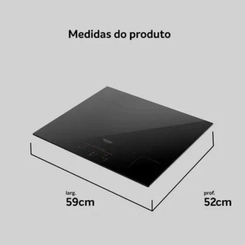 Cooktop de Indução 4 Bocas Painel Touch Dako Supreme Preto