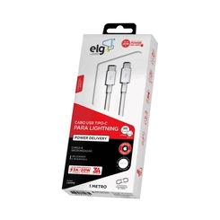 Cabo USB-C para Lightning 8 Pinos 3A 20W 1 Metro L810PD ELG Branco