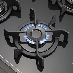 Fogão 5 Bocas Dako Magister Mesa de Vidro Forno 100L Preto Bivolt