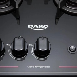 Fogão 5 Bocas Dako Magister Mesa de Vidro Forno 100L Preto Bivolt