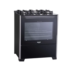 Fogão 5 Bocas Dako Magister Mesa de Vidro Forno 100L Preto Bivolt