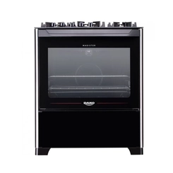 Fogão 5 Bocas Dako Magister Mesa de Vidro Forno 100L Preto Bivolt