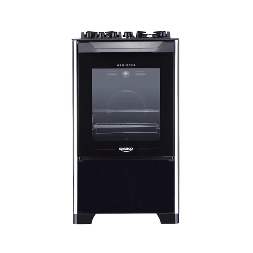 Fogão 4 Bocas Dako Magister Mesa de Vidro Forno 60L Preto Bivolt