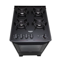 Fogão 4 Bocas Dako Magister Mesa de Vidro Forno 60L Preto Bivolt