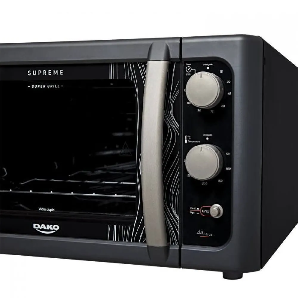 Forno Elétrico Dako Supreme 44L com Grill Dourador Preto