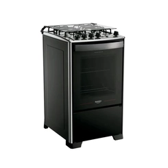 Fogão 4 Bocas Mesa Inox e Mega Chama Dako Magister Preto Bivolt